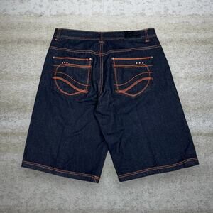 Vintage Skater Wide Leg Jean Shorts RK Icon Black Baggy 13" Inseam Jorts Y2K